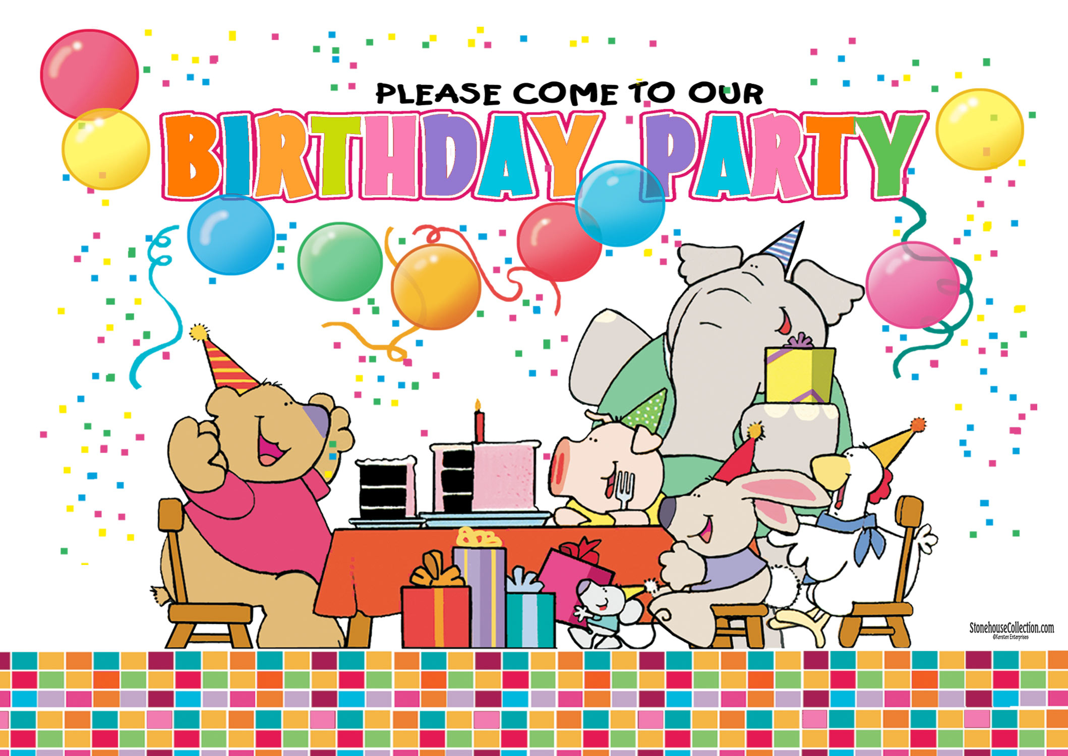 25 Kids Party Invites With Envelopes Kids Birthday Invitations 