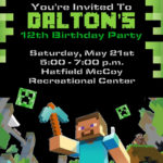 4x6 Minecraft Birthday Invitation Contact Me Via Email At Aswiney01