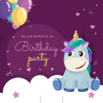 7 Magical Rainbow Unicorn Birthday Invitation Templates For Kids