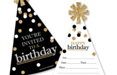 Adult Happy Birthday Gold Shaped Fill In Invitations Birthday