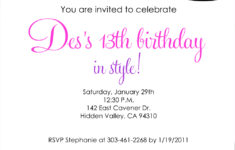 Birthday Invitation Templates For 12 Year Old Cards Design Templates