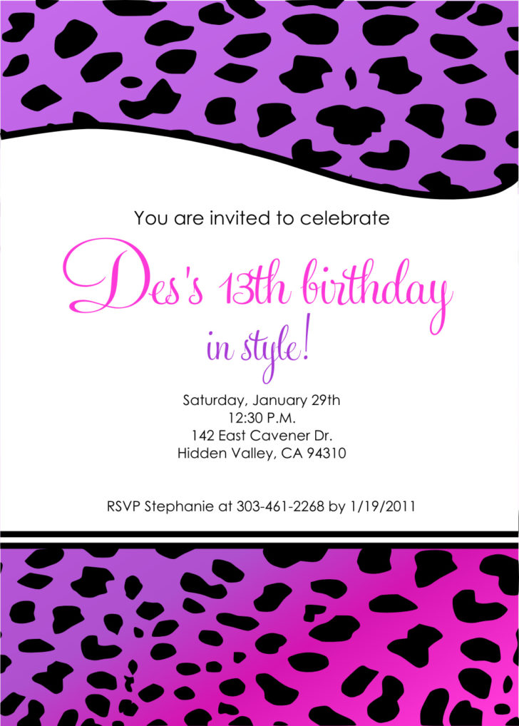 Birthday Invitations Free Printable Girl 12