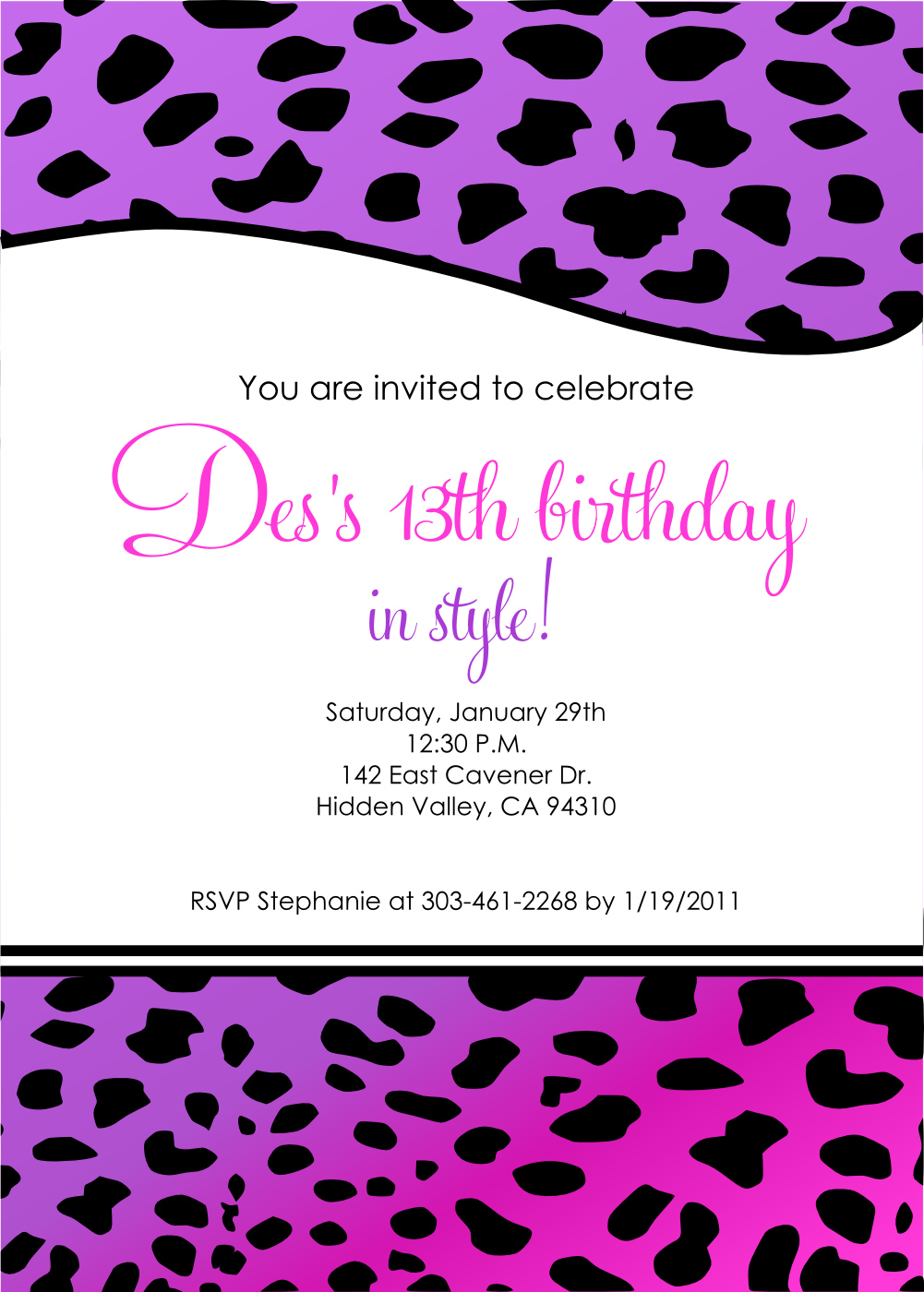 Birthday Invitation Templates For 12 Year Old Cards Design Templates