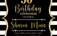 Black And Gold 50th Birthday Invitation Templates Editable With MS