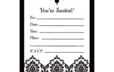 Black White Birthday Invitations Free Printable Birthday