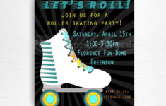 Boy Roller Skate Birthday Party Printable Invitation YOU Print Etsy