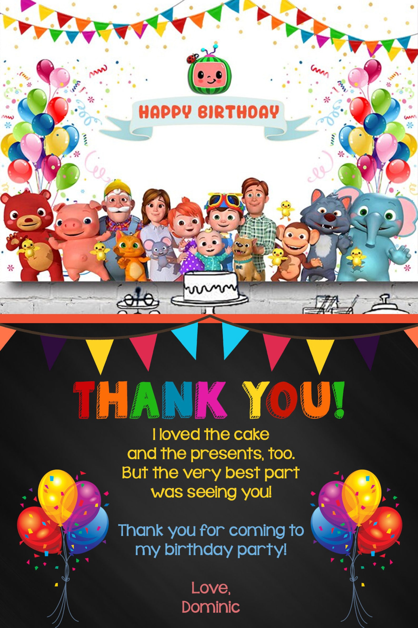 Cocomelon Birthday Invitation Cocomelon Invitation Digital Etsy