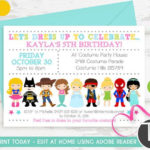 COSTUME PARTY INVITATION Instant Download Dress Up Party Invitation