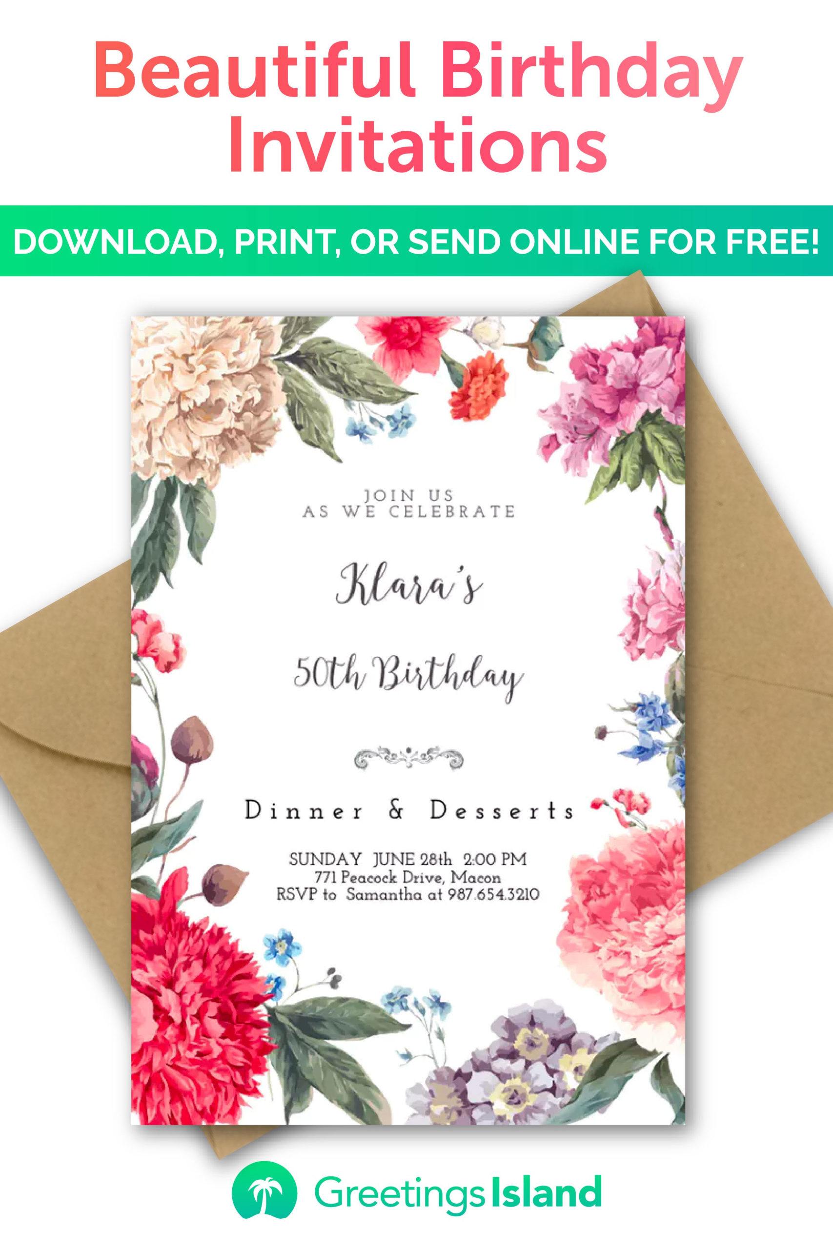 Create Your Own Birthday Invitation In Minutes Download Print Or Send 