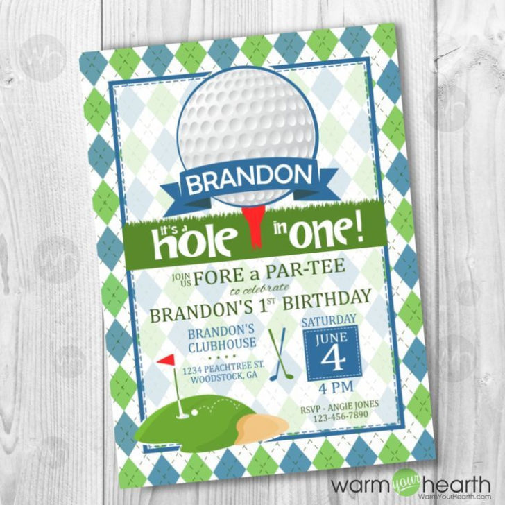 Custom Birthday Party Invitation Golf Theme NO PHOTO Etsy Birthday ...