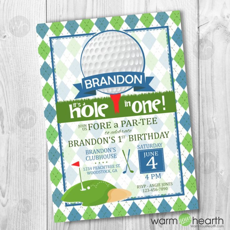 Custom Birthday Party Invitation Golf Theme NO PHOTO Etsy Birthday 