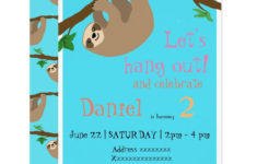 Cute Sloth Birthday Party Invitation Zazzle Birthday Party