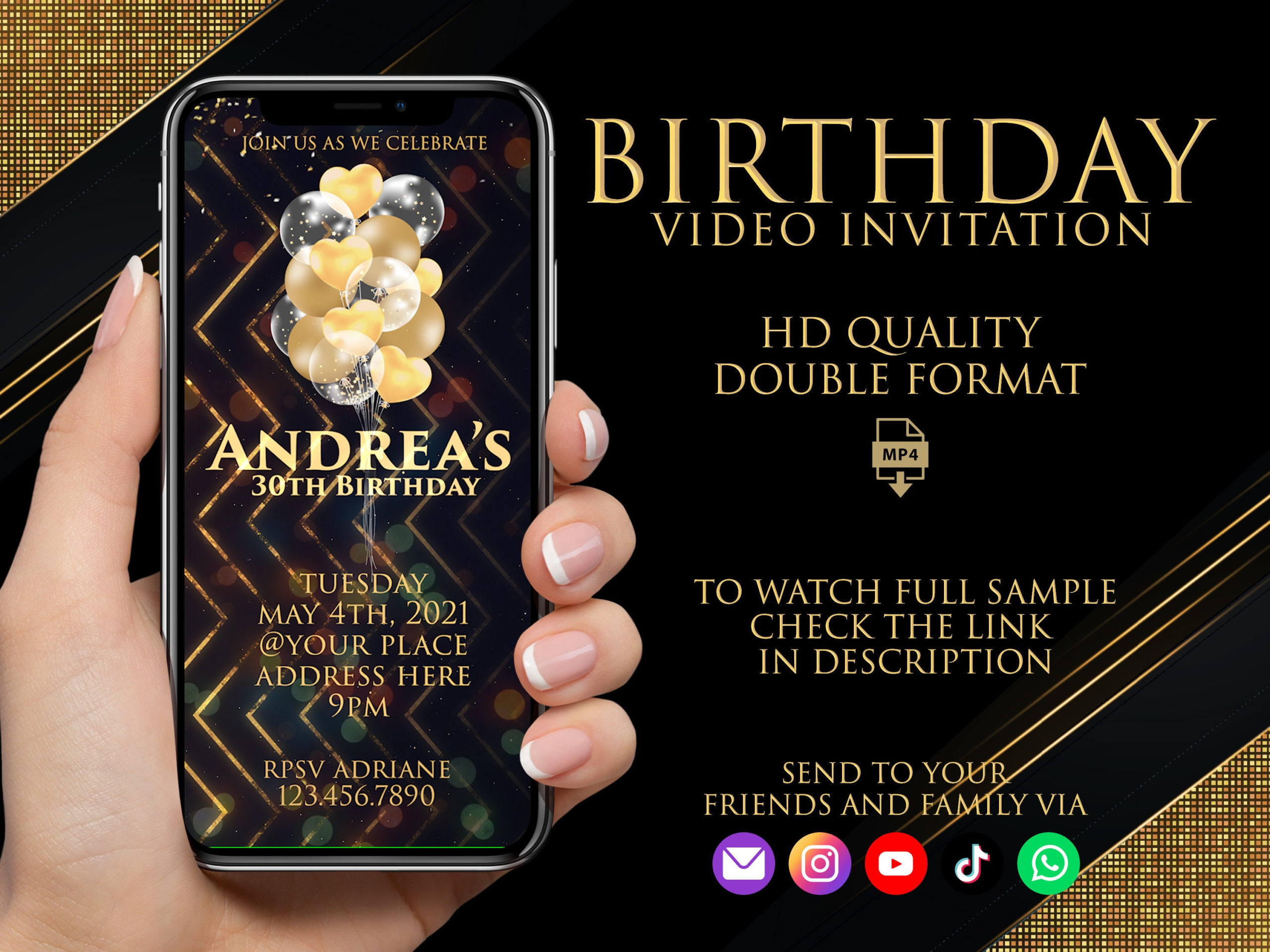 Digital Birthday Invitation Animated Video Invitation Etsy Australia