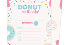 Donut Happy Birthday Invitations Invite Cards 25 Count With Envelopes