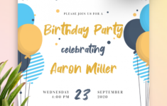 Download Printable Flag Garland And Balloons Birthday Invitation PDF