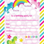 Fill In Birthday Party Invitations Printable Rainbows Printable