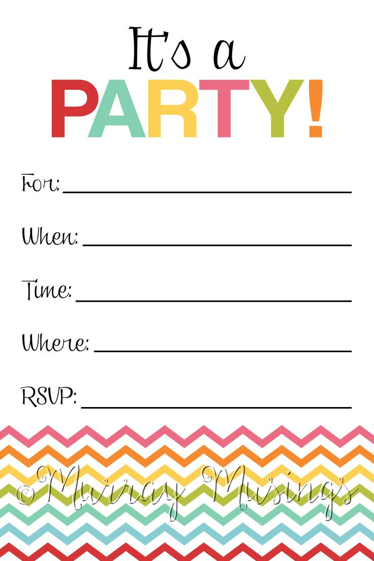 Fill In The Blank Birthday Party Invitation Printable Birthday 