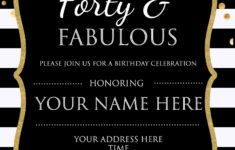 Forty Fabulous 40th Birthday Invitation Template PSD Editable