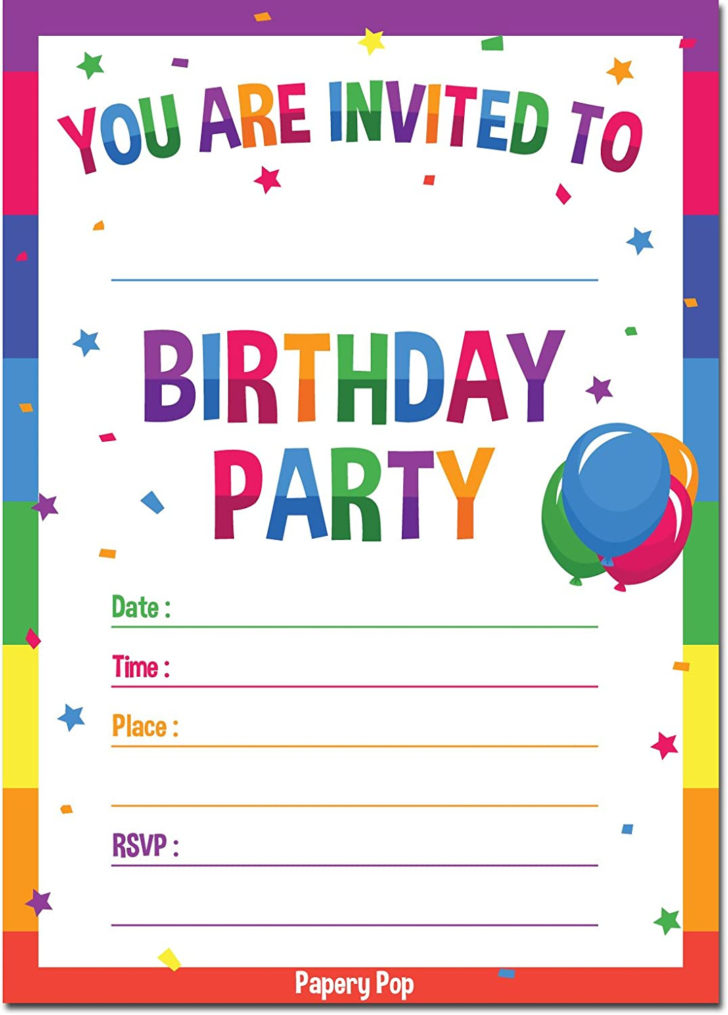 Free Printable Birthday Party Invite Template