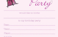 Free Birthday Party Invitations For Girl FREE Printable Birthday