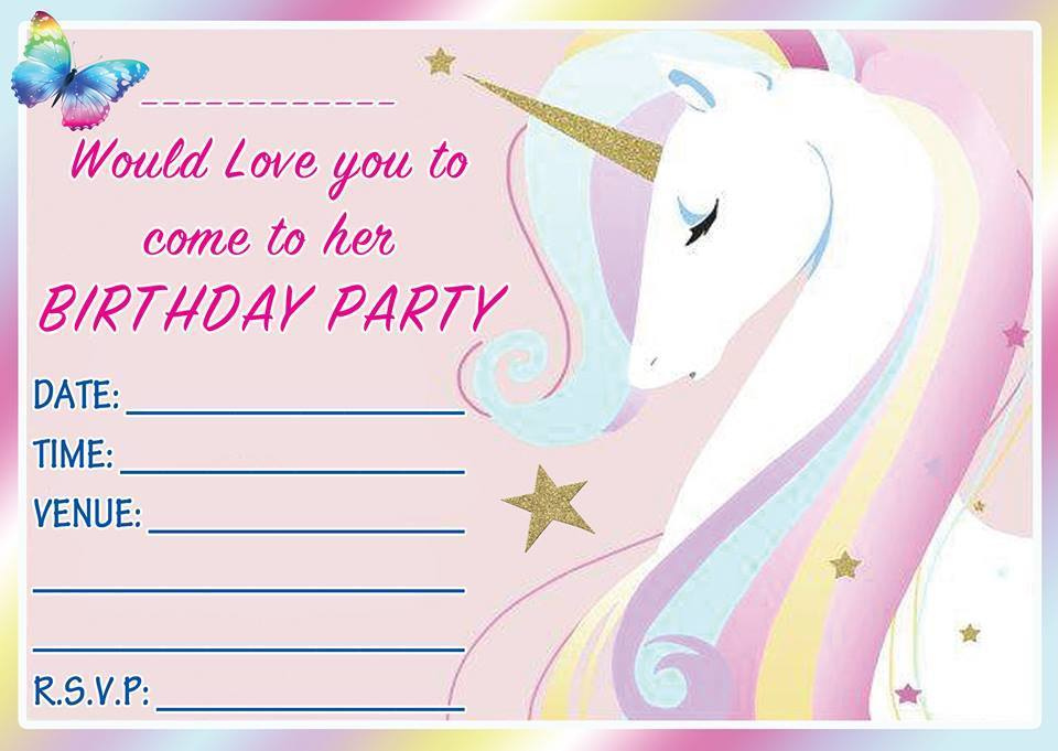 Free Birthday Party Invitations For Girl FREE Printable Birthday 