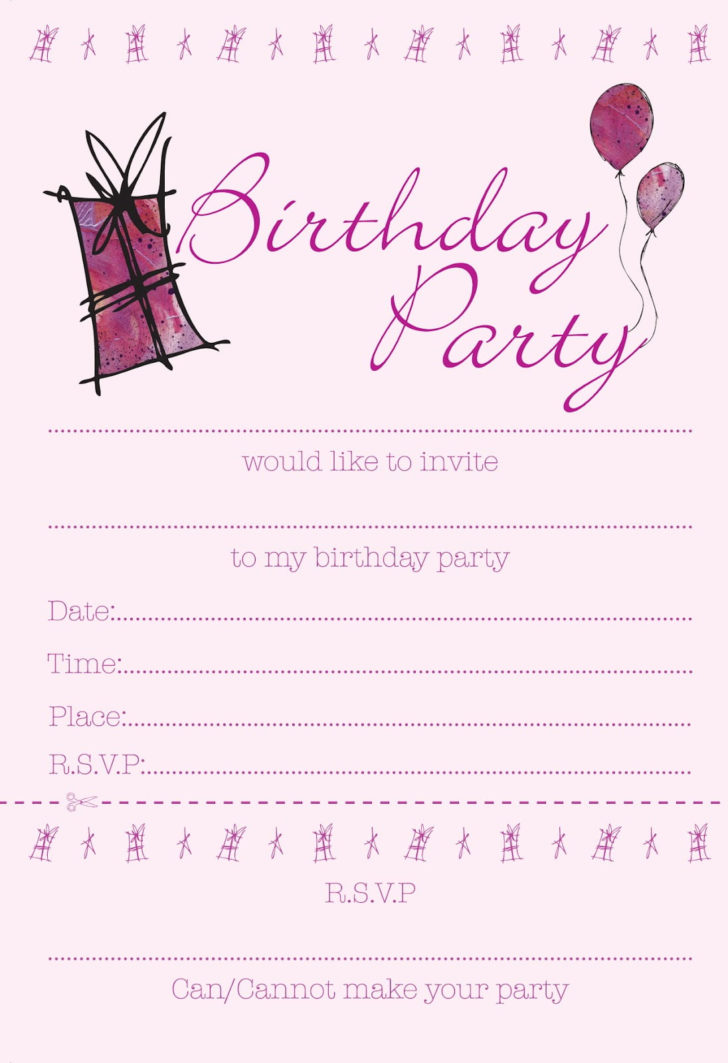 Free Printable Girls Birthday Invites
