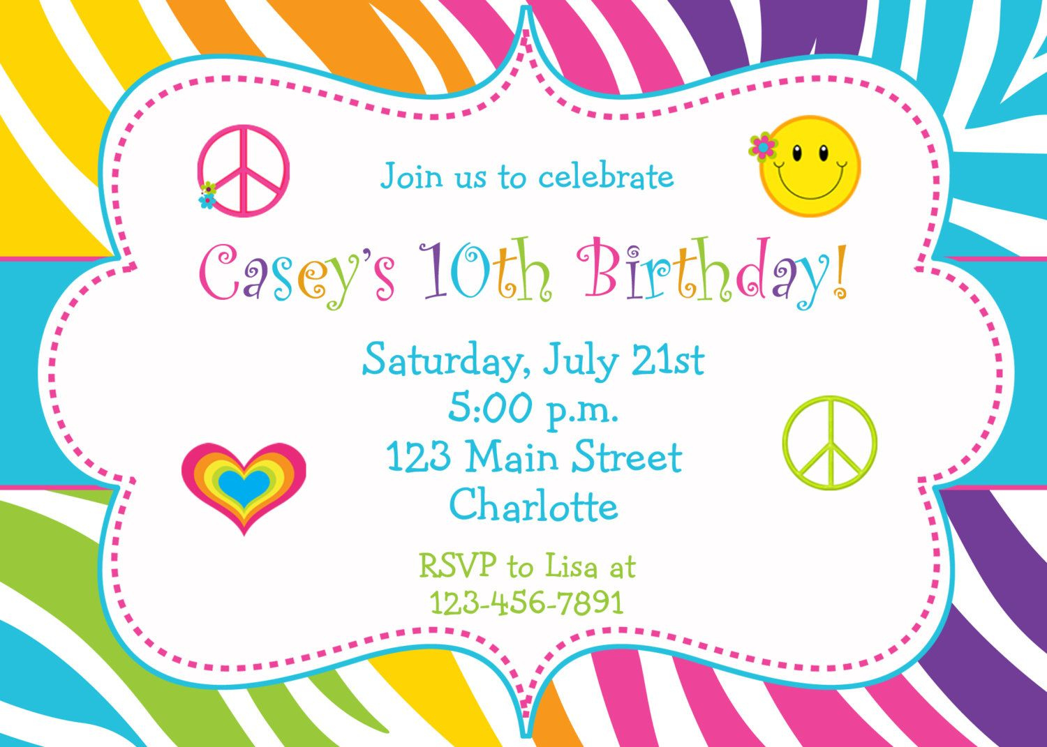 Free Print Birthday Invitations At Home Birthday Party Invitations 