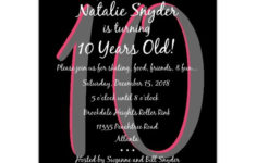 FREE Printable 10 Year Old Birthday Invitations FREE Invitation