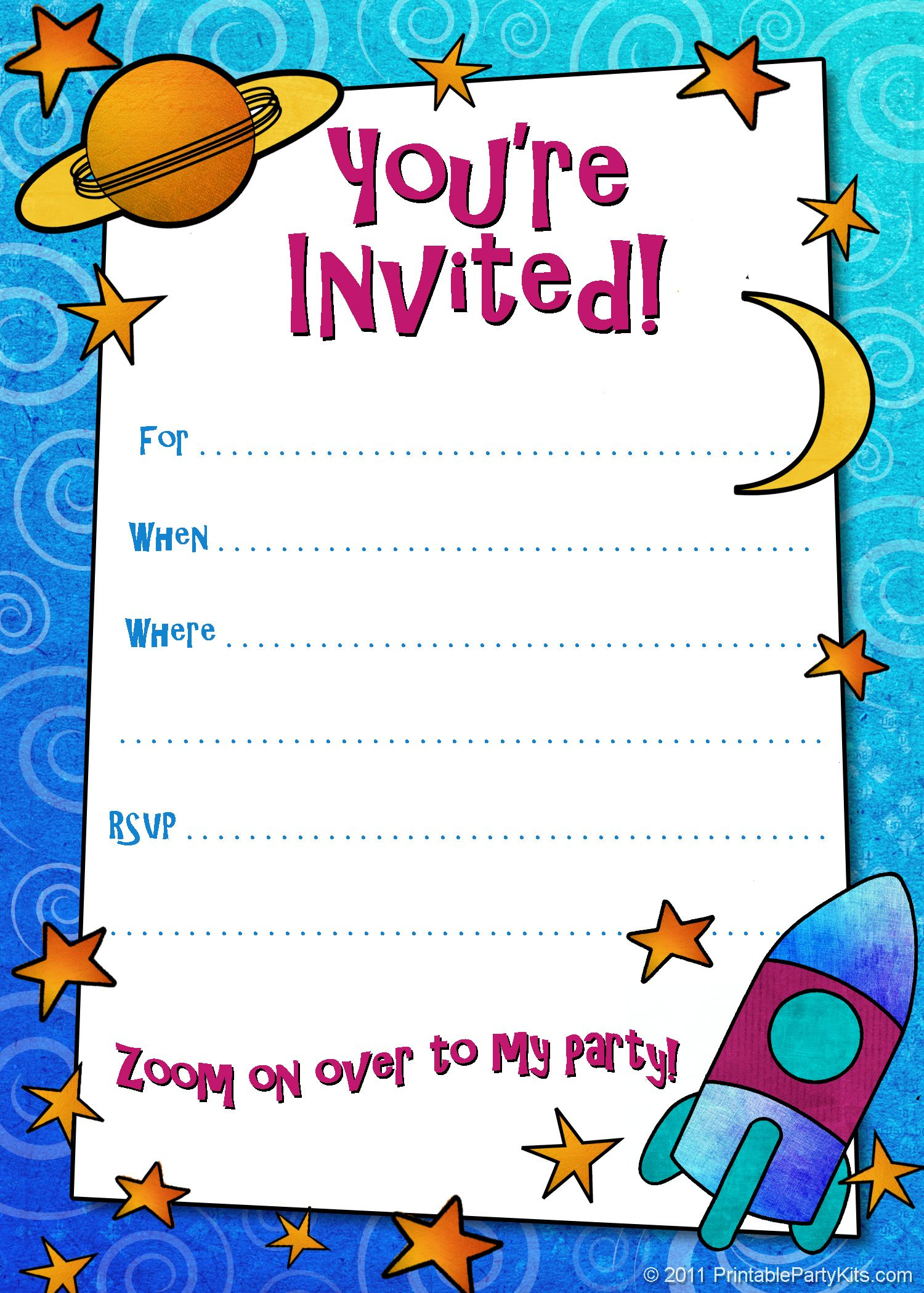 Free Printable Boys Birthday Party Invitations Birthday Party Kids 
