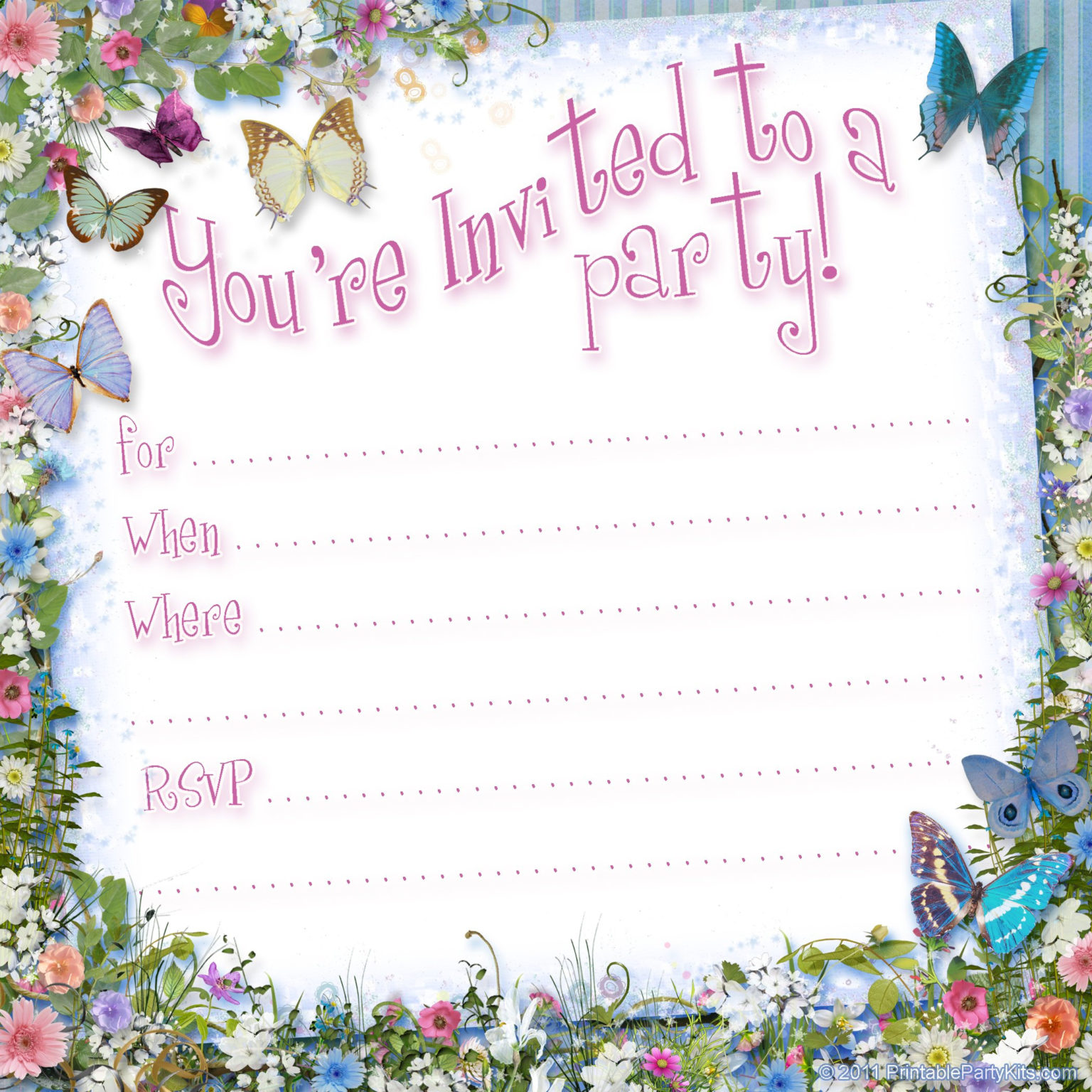 Free Printable Girls Birthday Invitations FREE Printable Birthday ...