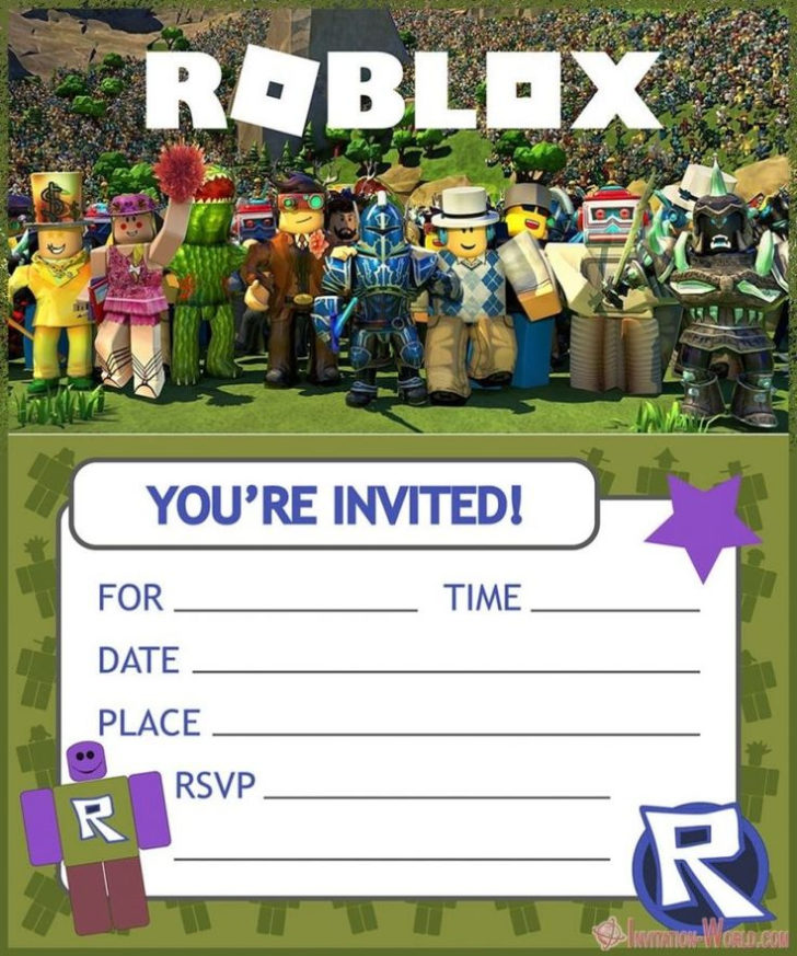 Birthday Invites Printable Free Roblox