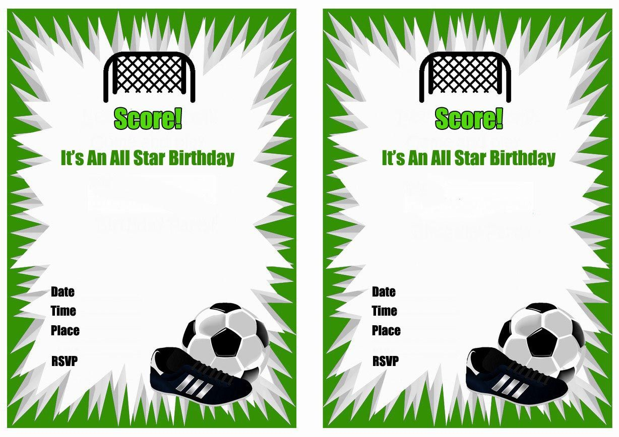 Free Printable Soccer Birthday Party Invitations Soccer Birthday 