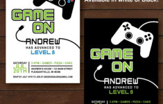 Game On Birthday Invitation Level Up Printable Video Game Etsy