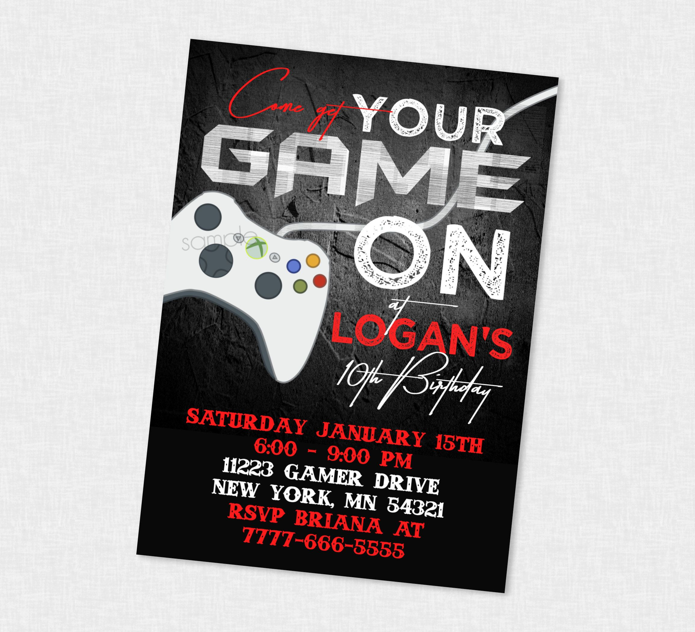 Get Your Game On Birthday Invite Gaming Birthday Invitation Etsy 