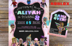 Girl Roblox Birthday Party Invitation Read Description
