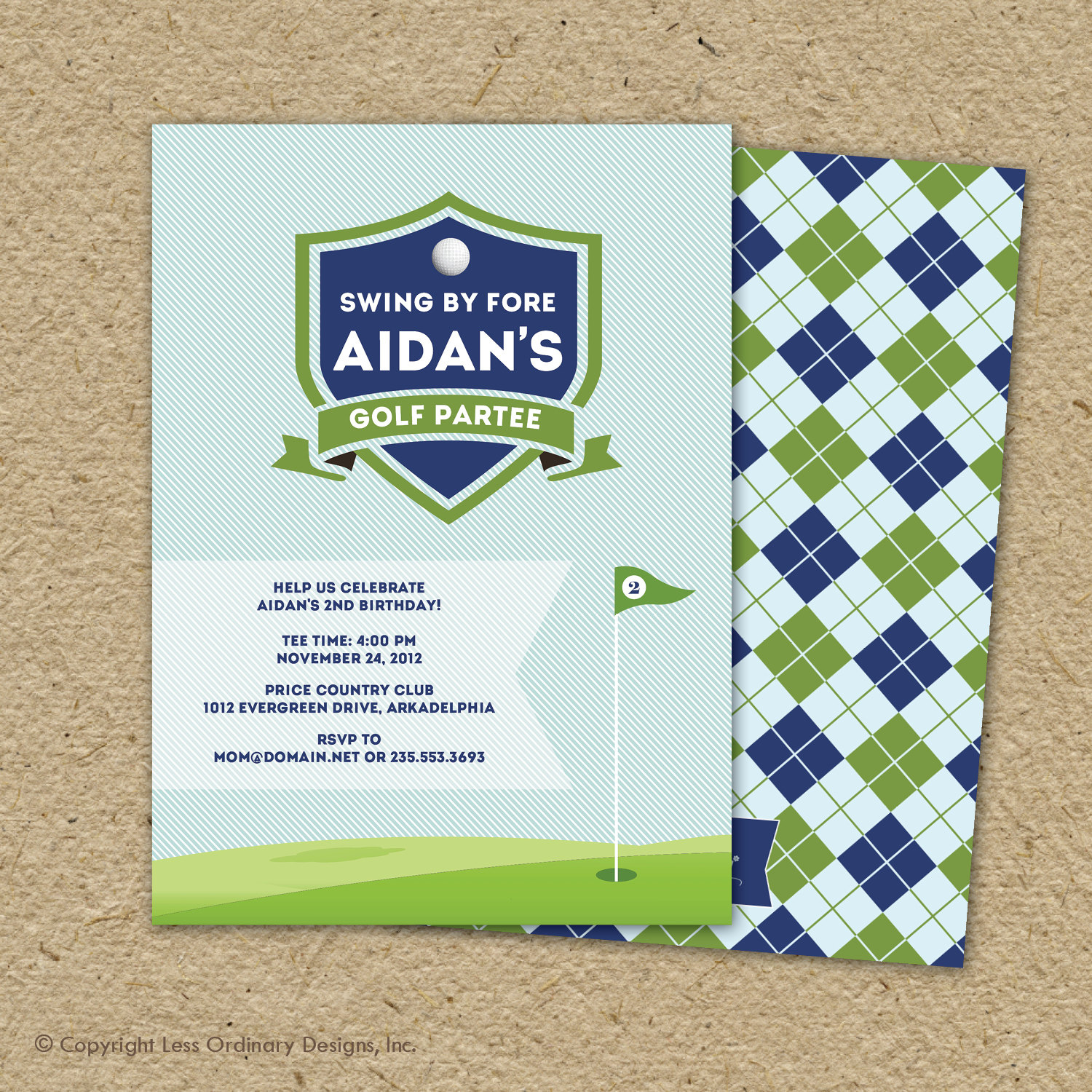 Golf Birthday Party Invitation Country Club Argyle