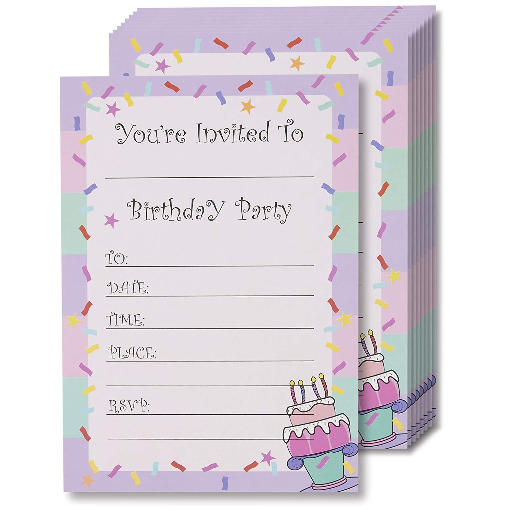 Invitation Cards 24 Pack Birthday Party Invitation Cards Fill in 
