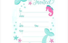 Little Mermaid Birthday Invitation Template Free Cards Design Templates