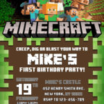 Minecraft Birthday Invitation Templates Editable With MS Word