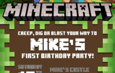 Minecraft Birthday Invitation Templates Editable With MS Word