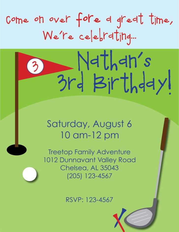 Kids Golf Birthday Invitations