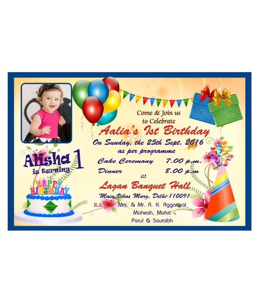 Personalised Birthday Invitation Card Pack Of 50 Pcs Buy Online At 