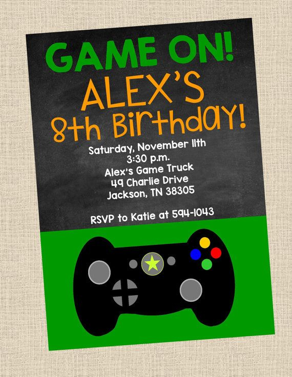 Gaming Birthday Party Invite Free Printable
