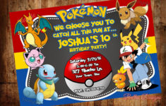 Pokemon Birthday Invitation Pokemon Party Invitation Pokemon Etsy