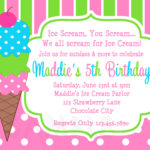 Printable Birthday Invitations Girls Ice Cream Party