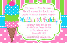 Printable Birthday Invitations Girls Ice Cream Party