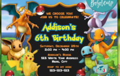 Printable Pokemon Birthday Invitation Templates Instant Download Bobotemp