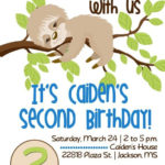 Printable Sloth Birthday Invitation Sloth Hang With Us 5x7