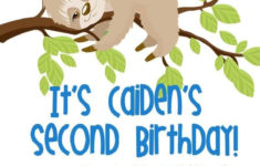 Printable Sloth Birthday Invitation Sloth Hang With Us 5x7