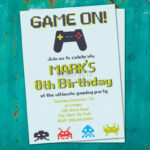 Printable Video Game Birthday Invitation 8 Bit Invitation Etsy